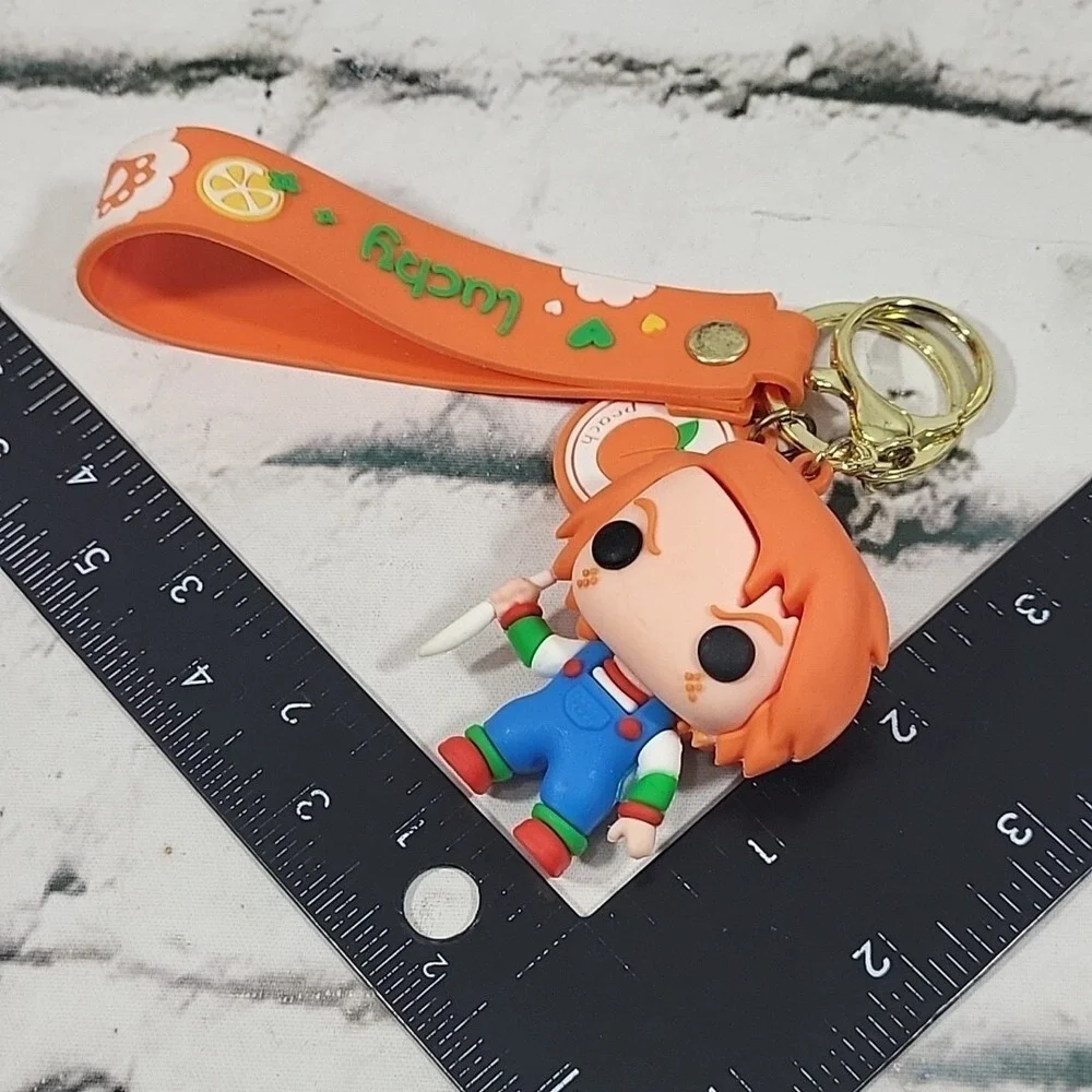 Chucky Childs Play Keychain Vinyl Figural 3D Pendant Wristlet 80s Horror Fandom
